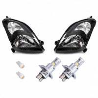 Headlight Assembly Set Black Housing with LED Globes Suitable for LH RH Front - BD1