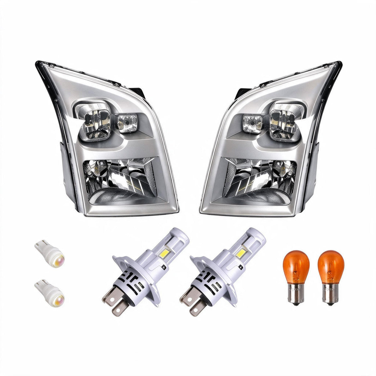Headlight Assembly LHD with LED Globes Set Suitable for Ford Transit 2014-2023 - BD1