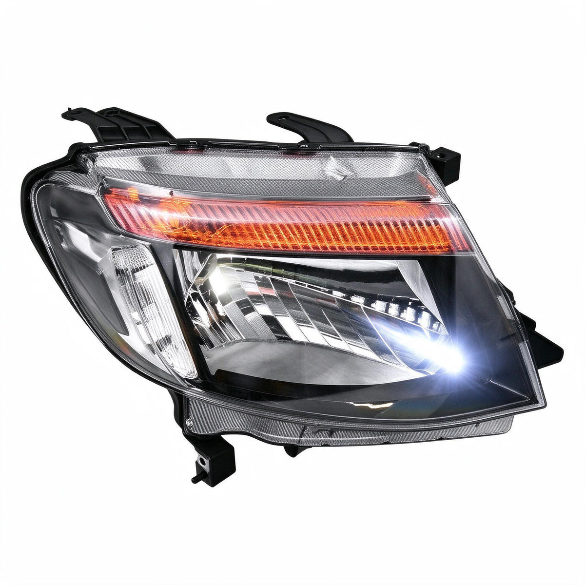 Head Light Assembly Black LHD LED Globes Suitable for Ford Ranger PX 2011-2022 - BD2
