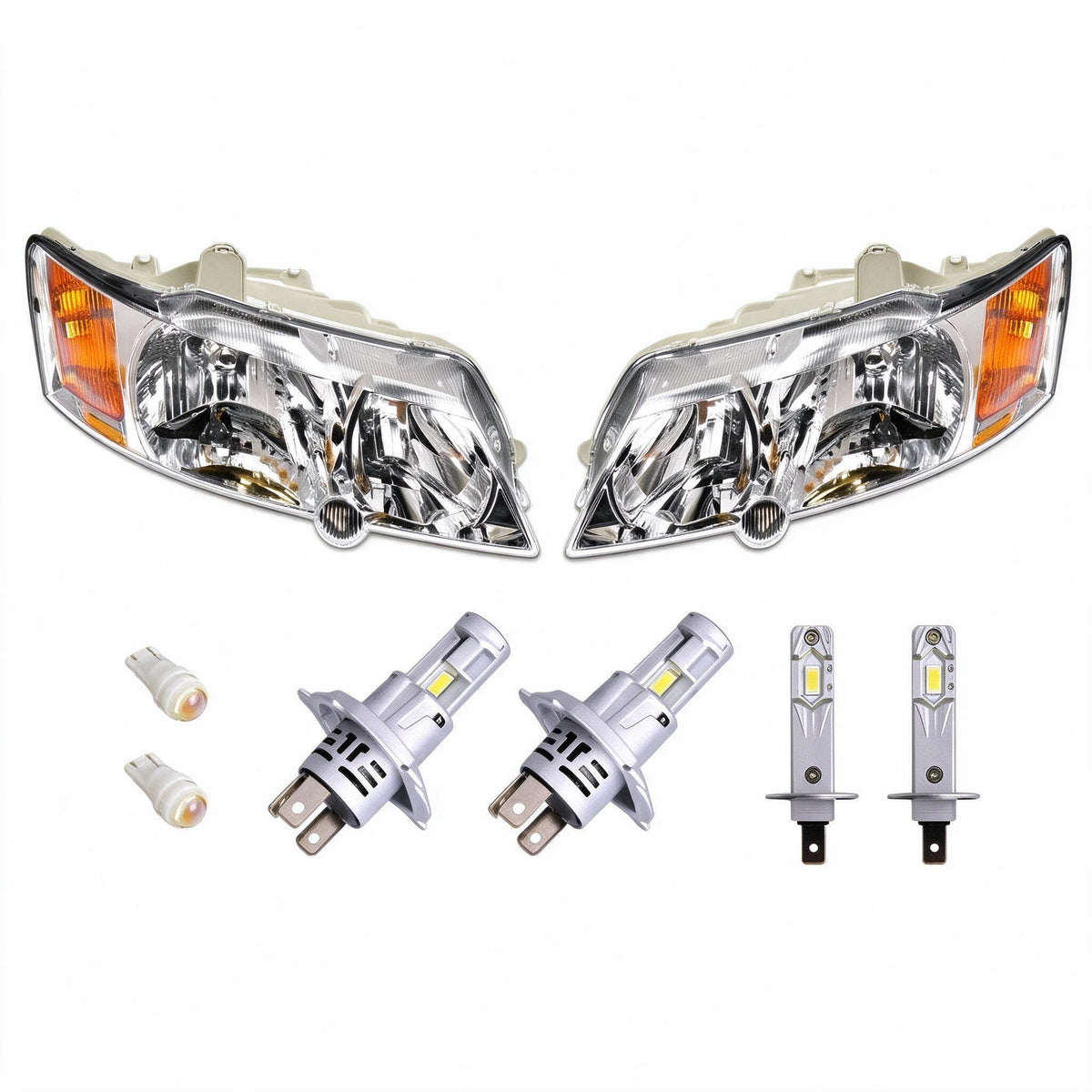 Head Light Chrome Executive S Acclaim Amber Lens Cap LED Globes Suitable for - BD1