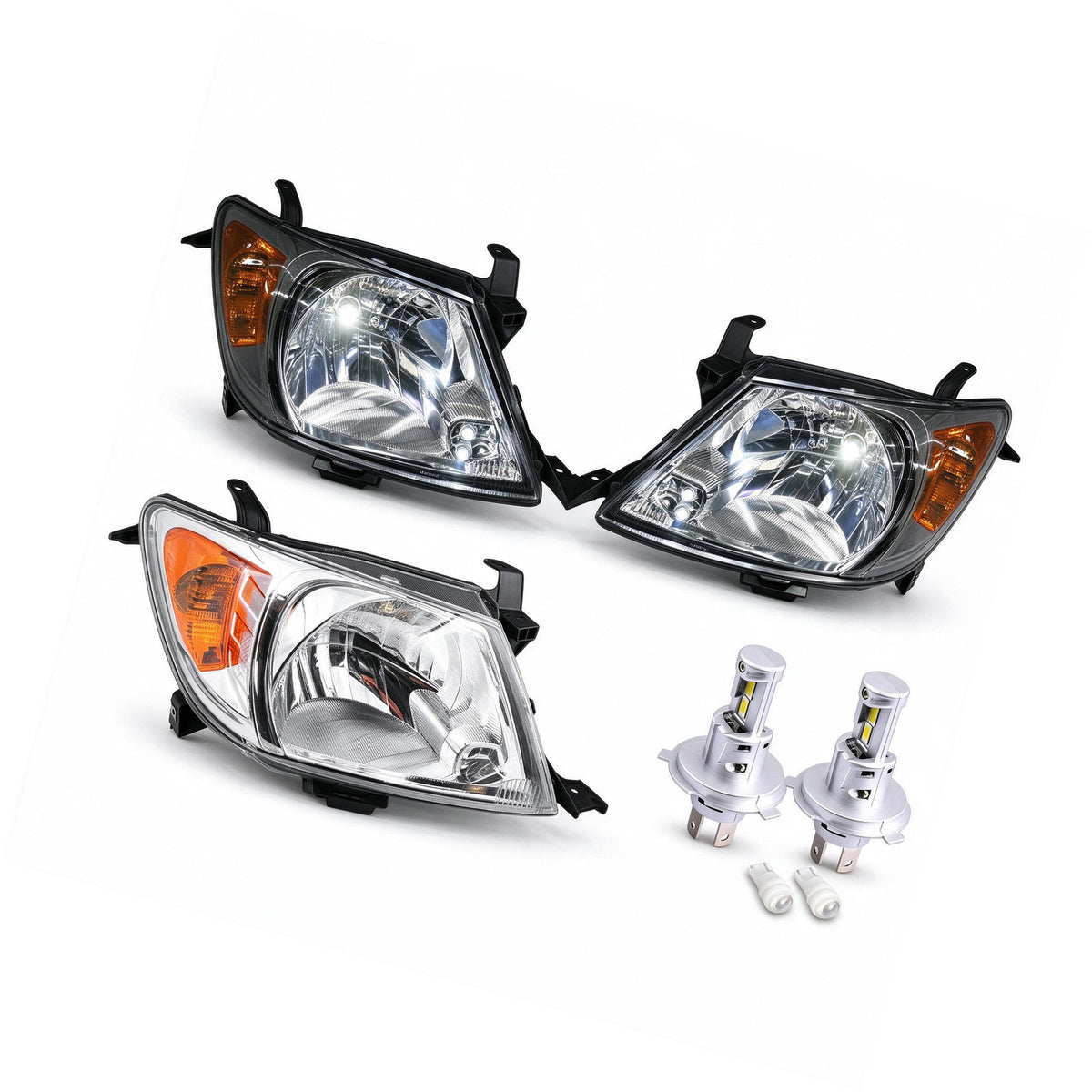 Head Light Assembly with H4 LED Globes Suitable for Toyota Hilux 1997-2005 - BD1