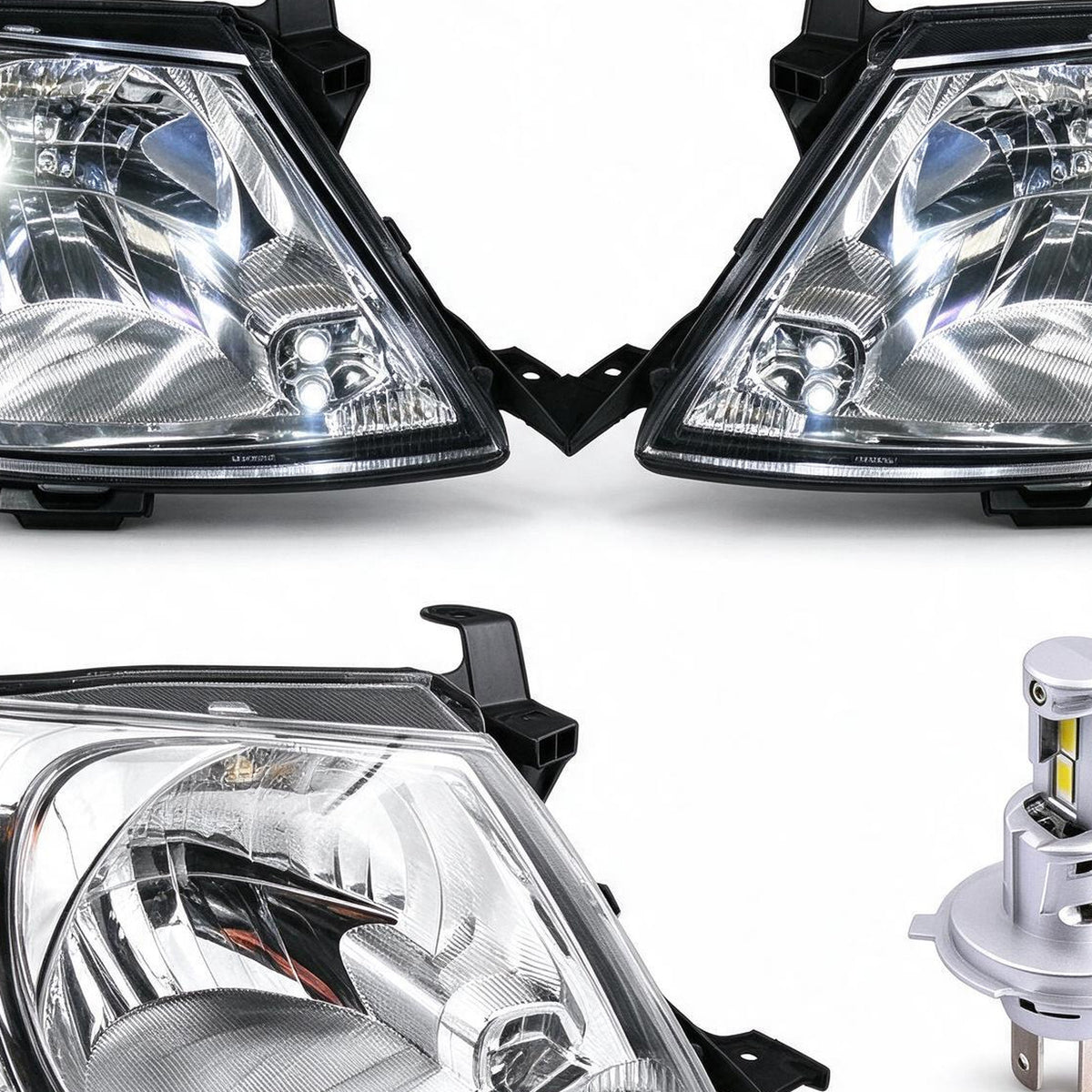 Head Light Assembly with H4 LED Globes Suitable for Toyota Hilux 1997-2005 - XQ1