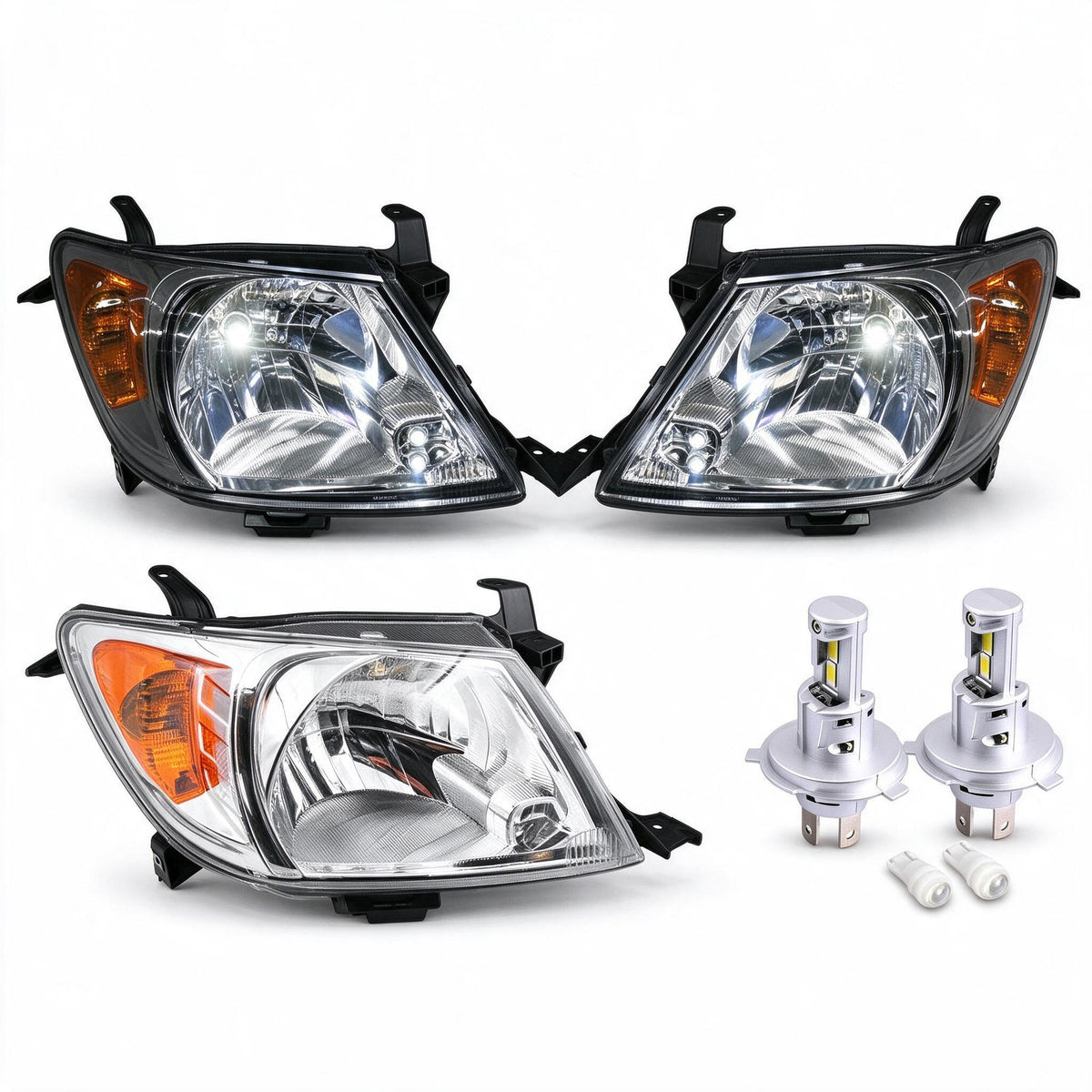 Head Light Assembly with H4 LED Globes Suitable for Toyota Hilux 1997-2005 - ZT2