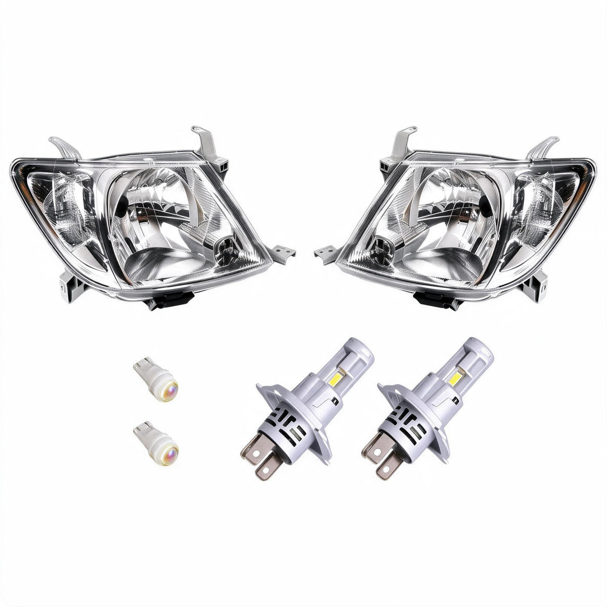 Head Light Assembly LH RH with LED H4 Globes Suitable for Toyota Hilux 1997-2024 - BD1
