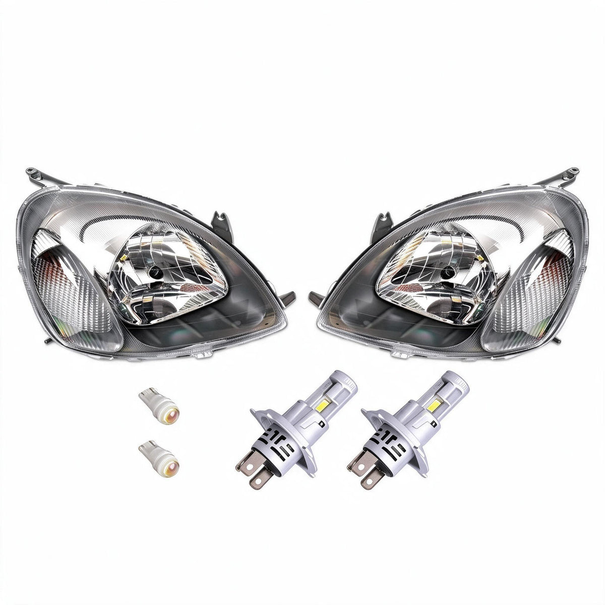 Head Light Assembly AM with LED H4 T10 Globes Suitable for Toyota Echo Hatch - BD1