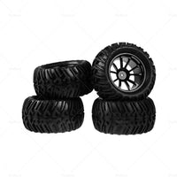 4x Wheel Rim  and  Tires Suitable For HSP 1 10 Monster Truck RC Car 12mm Hub