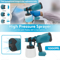 Electric Spray Gun Cordless Paint Airless Sprayer Suitable For Makita Battery