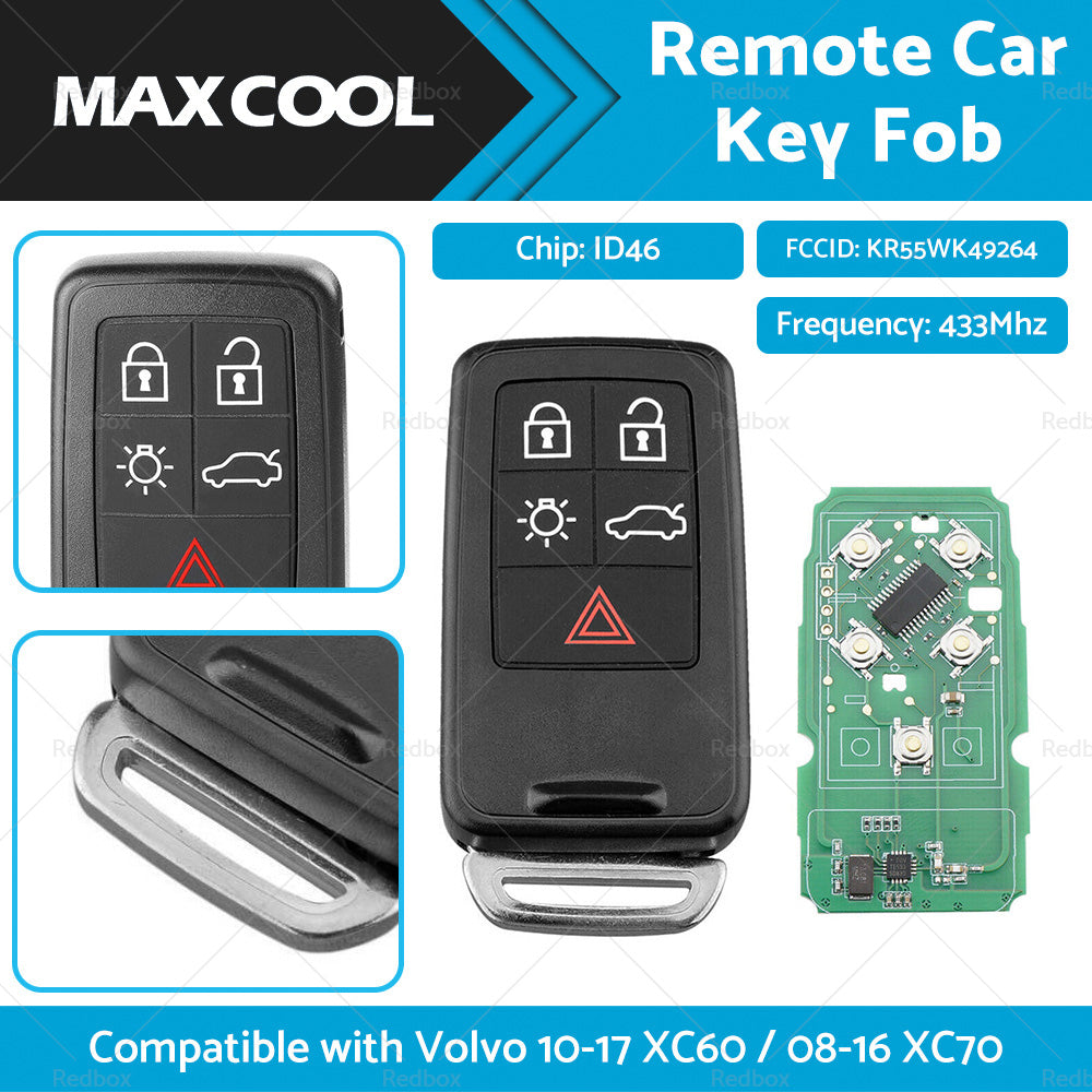 Remote Car Key Fob Entry KR55WK49264 Suitable For Volvo 10-17 XC60   08-16 XC70