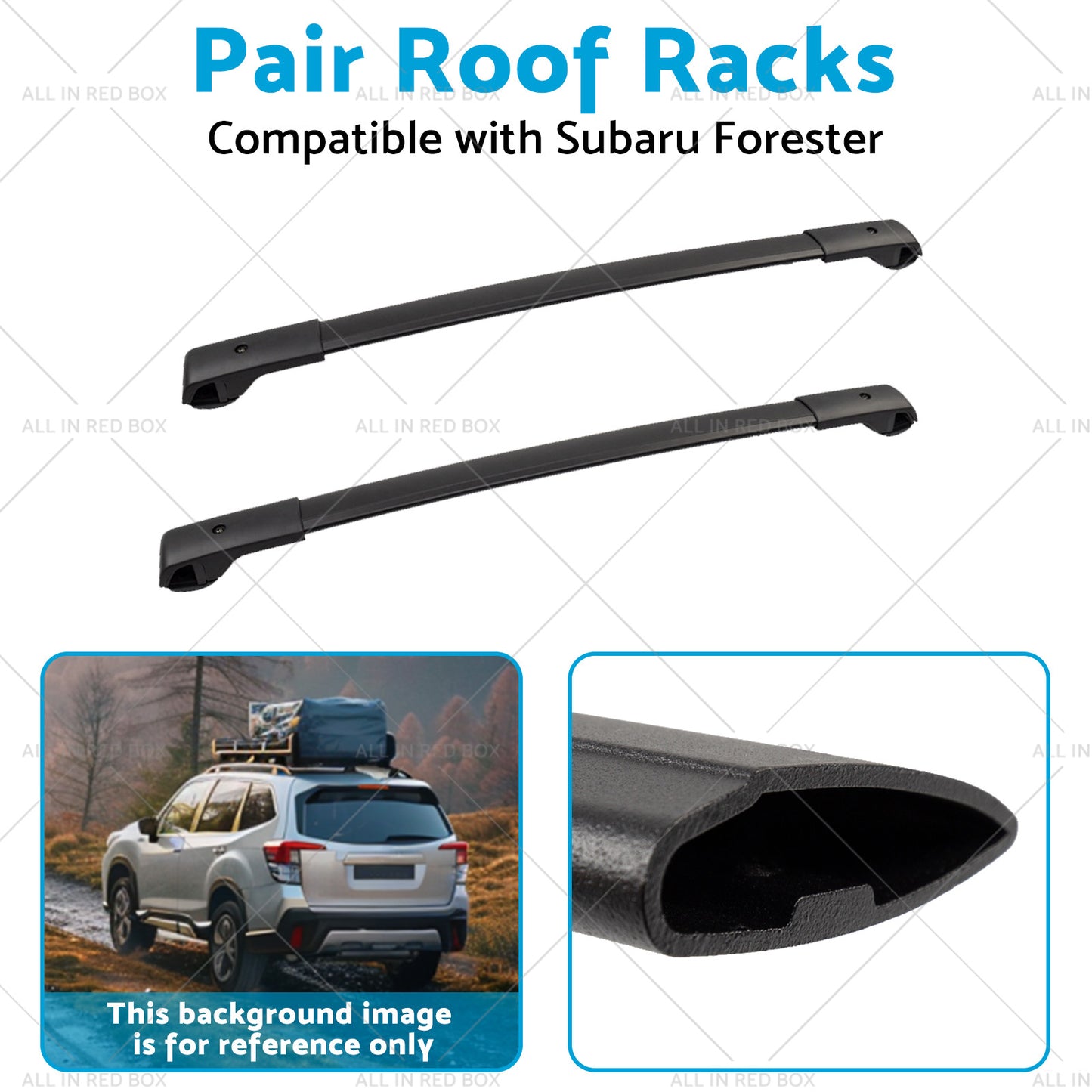 Pair Balck Roof Racks Cross Bars Suitable For Subaru Forester 2008-2021