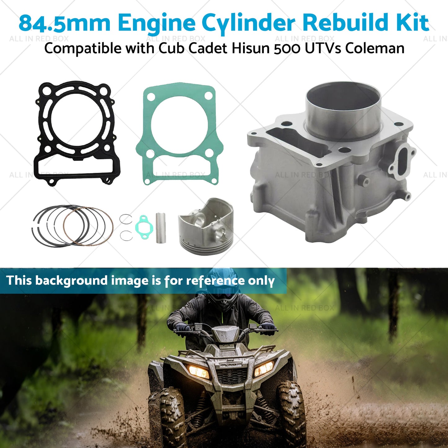 84. 5mm Engine Cylinder Rebuild Kit Suitable for Cub Cadet UTVs Coleman Hisun 500