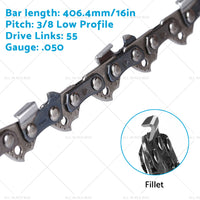 3PCS Chainsaw Chain 16 inch  3 or 8 LP. 050 55DL Suitable for Stihl. 050 Gauge 16 inch  bar