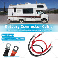 50cm 12V Battery joiner Connector Lead DC Wire 100 Amp Cable  and  lugs Red  and  Black