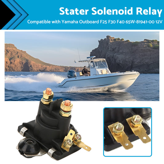 {{ Stater Solenoid Relay Suitable For Yamaha Outboard F25 F30 F40 65W-81941-00 12V }} - Buy Car Parts Online at {{ Kaka Auto Parts }}.