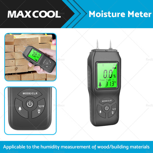 2-Pin Digital LCD Moisture Meter Damp Detector Wood Humidity CaravanTester Tool