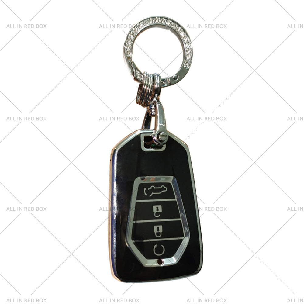 TPU Car Remote Key Fob Cover Suitable for Isuzu D-MAX MU-X MUX 4 Button Black