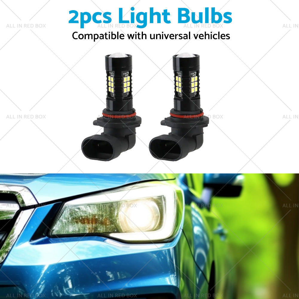 2PCS 9006 HB4 LED Fog Light 6000K White 3030 21 SMD Car Driving DRL Light Bulbs