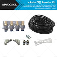 Universal Diff Breather Kit 4 Point Suitable For NISSAN PATROL GU GQ Y61 Y62