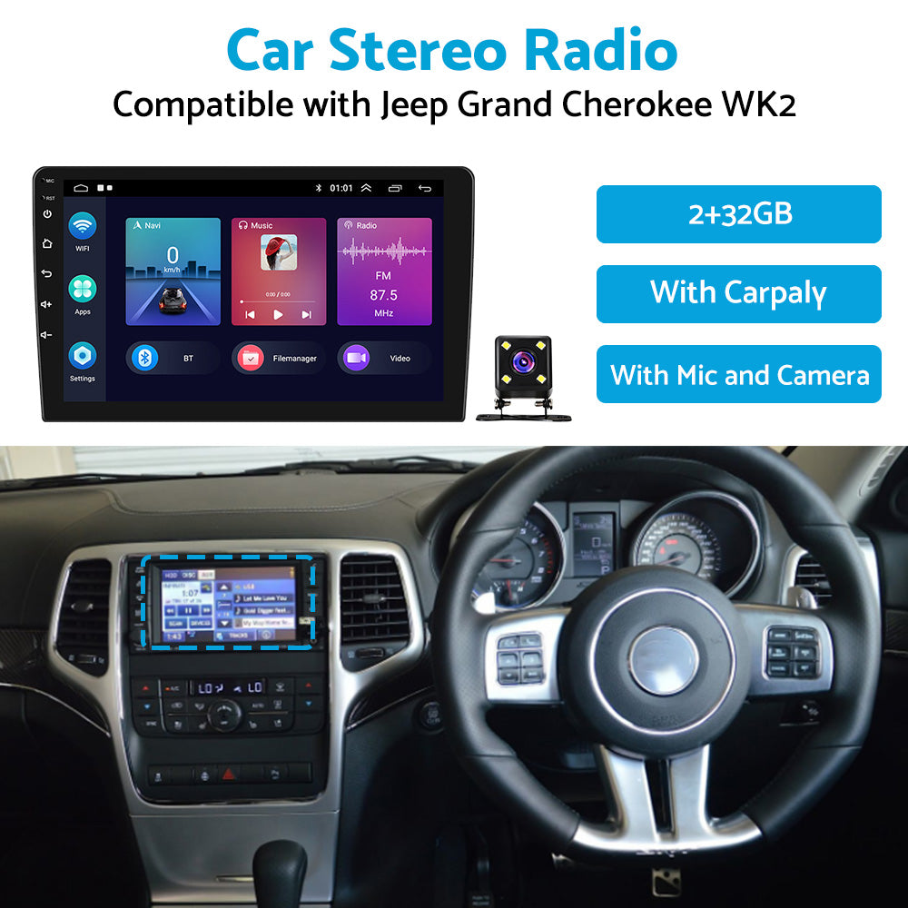 32GB Android 11 Apple Carplay Radio Stereo GPS Suitable for Jeep Grand Cherokee