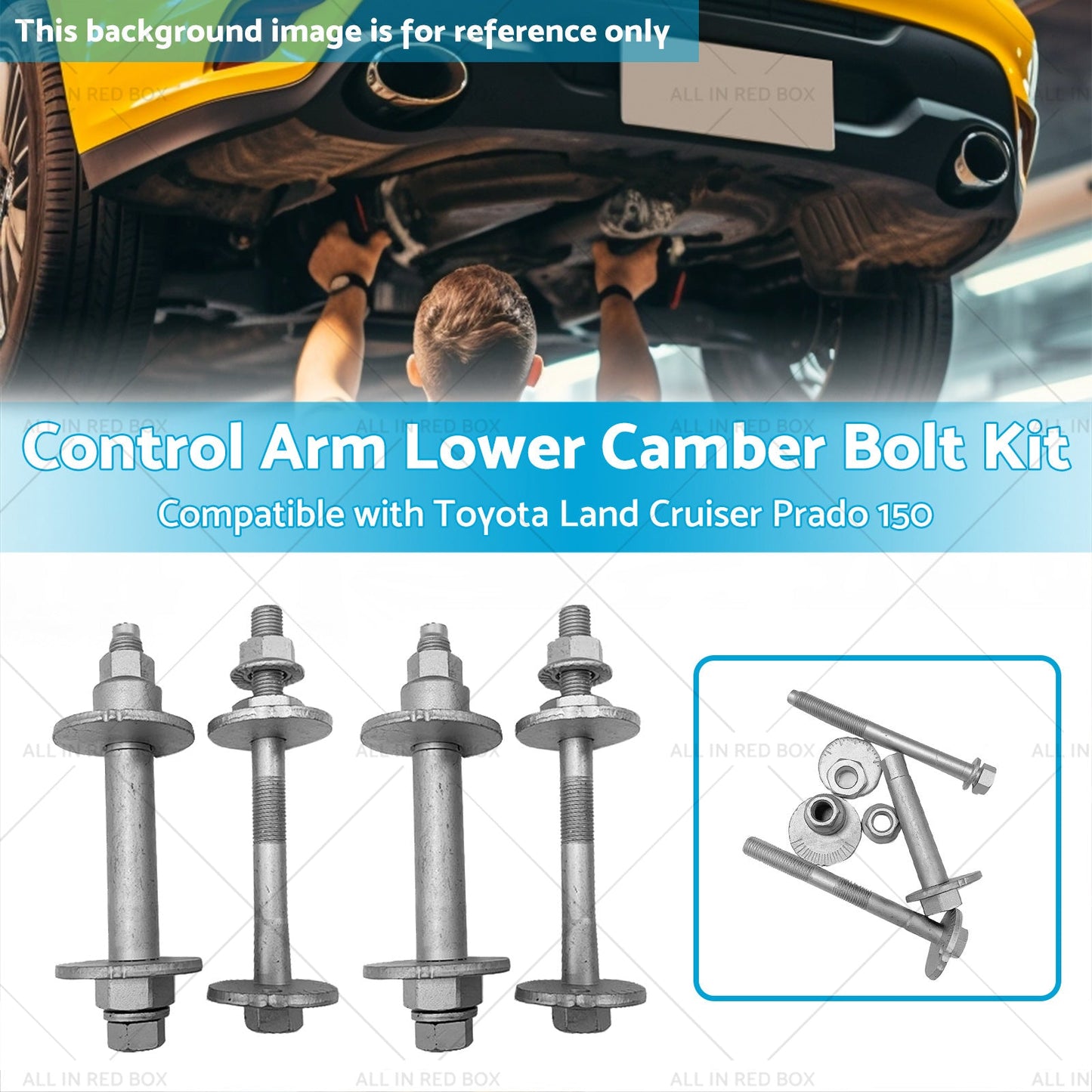 4x Control Arm Lower Camber Bolt Kit Suitable for Toyota Land Cruiser Prado 150