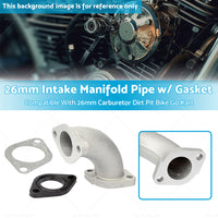 26mm Intake Manifold Pipe w  Gasket For 26mm Carburetor Dirt Pit Bike Go Kart