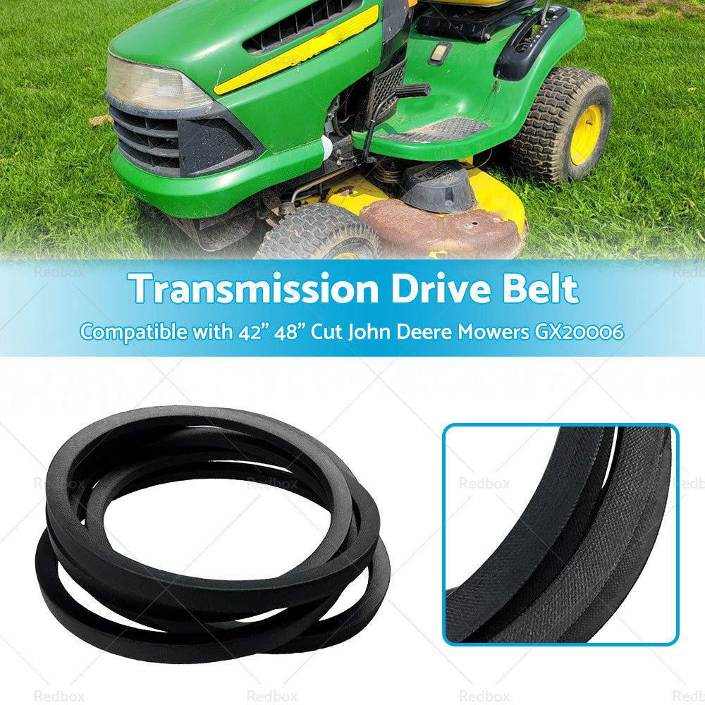 Transmission Drive Belt Suitbale For 42 inch  48 inch  Cut John Deere Mowers GX20006 Black