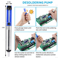 15IN1 Soldering Iron Kit 60W Electronics Welding Tool Adjustable Temperature AU