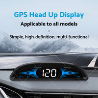 Car HUD Head Up Display LCD Digital GPS Speedometer Overspeed Alarm Universal