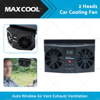 Solar Powered Car Cooling Fan Cooler Auto Window Air Vent Exhaust Ventilation