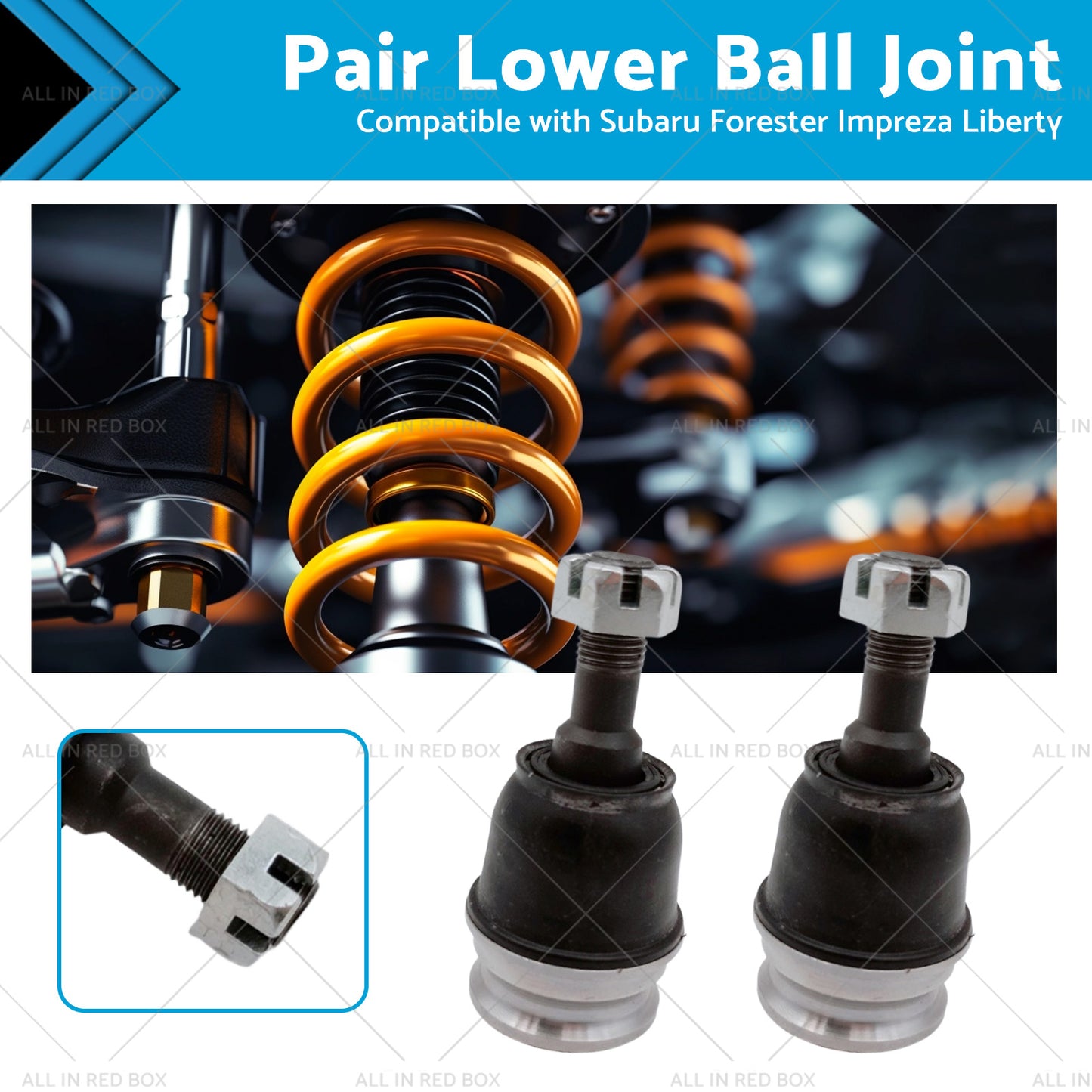 2x Lower Ball Joint Suitable for Subaru Forester Impreza Liberty Outback 89-10