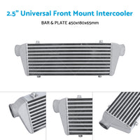 2. 5 inch  Universal Full Aluminum Front Mount Intercooler 450x180x65mm Core Bar and Plate