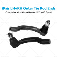 2x LH+RH Outer Tie Rod Ends Suitable for Nissan Navara 2WD 4WD D40M Chassis VSK