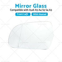 Left Side Mirror Glass with Heated Back Base Suitable for Audi A3 A4 S4 A5 S5