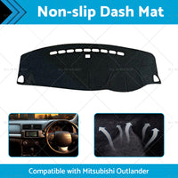 Black Non-Slip Dash Mat Cover Suitable For Mitsubishi Outlander 2006-2012