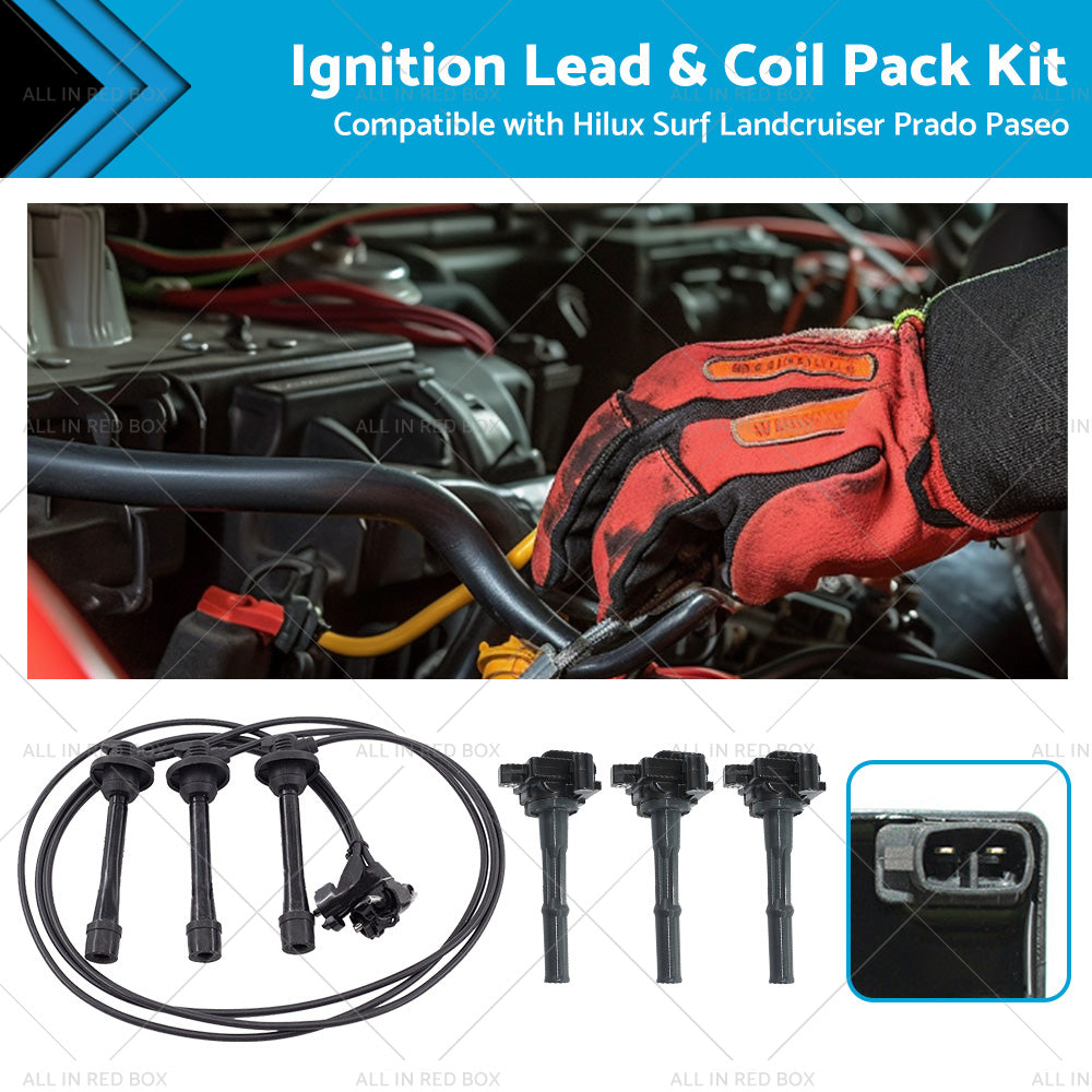 Ignition Lead Coil Pack Kit Suitable for Landcruiser Prado 5VZ-FE 90919-02212