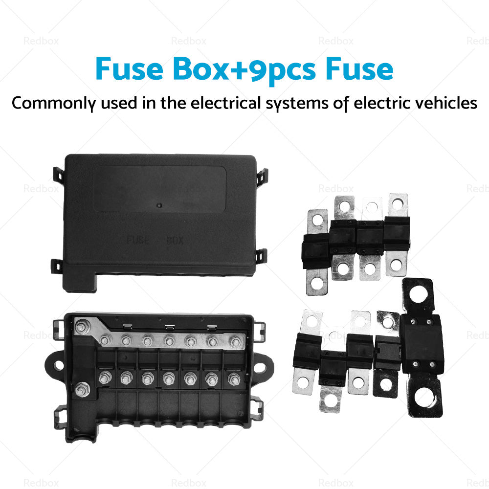 7 Way Multi Fuse Block Box Holder  9PCS 12-32V FUSES INCLUDED Car Auto