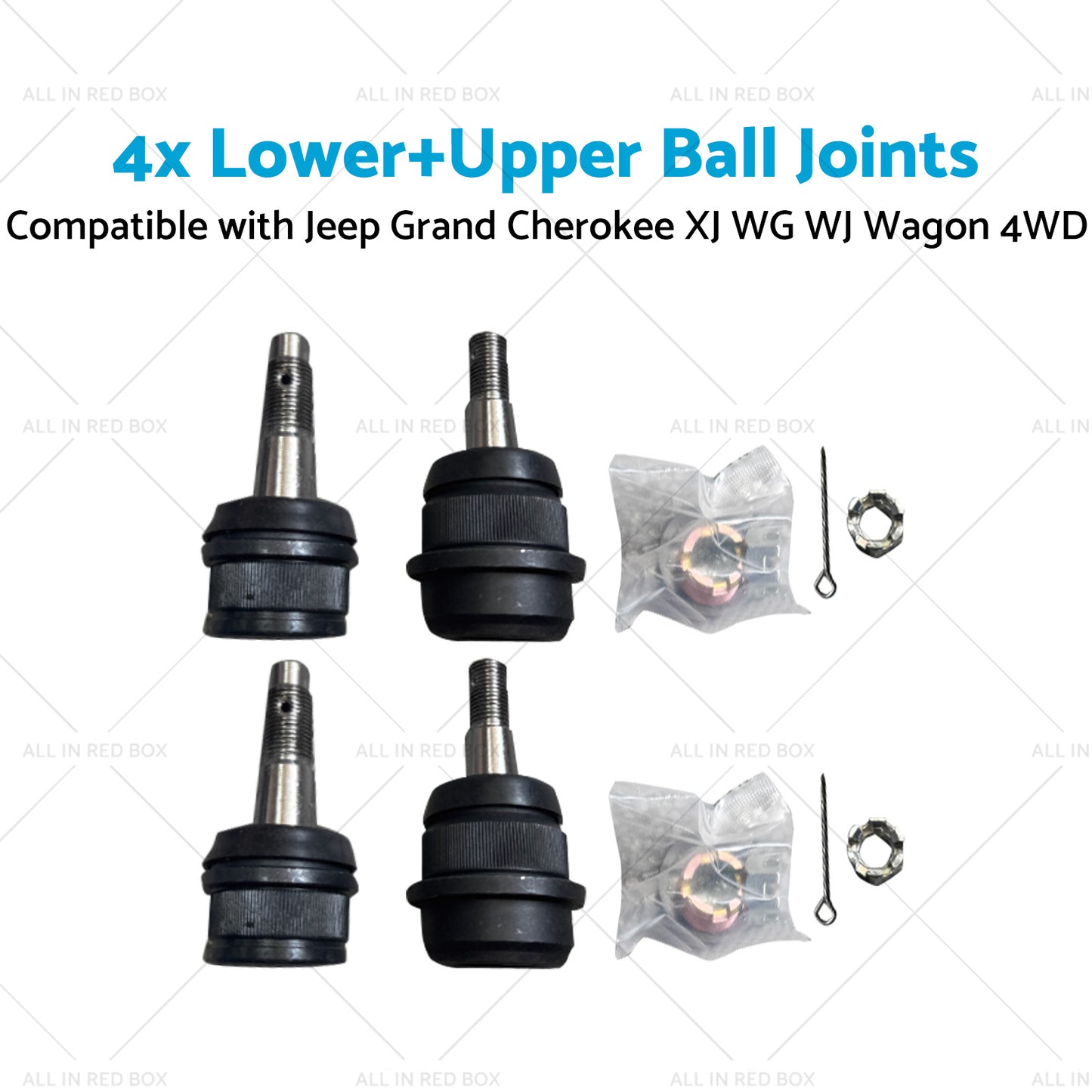 4x LowerUpper Ball Joints Suitable for Jeep Grand Cherokee XJ WG WJ Wagon 4WD