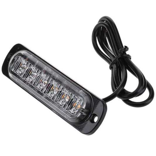 4x 6 LED Strobe Flash Light Emergency Warning Lamp Yellow Suitable For Car Truck