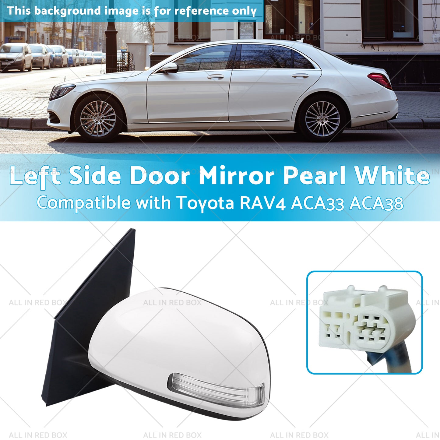 Pearl White Mirror Left Side Door Suitable for Toyota RAV4 ACA33 ACA38 2008-2012