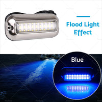 2x Blue 27LED Underwater Boat Marine Transom Light 316 Stainless Steel Pontoon