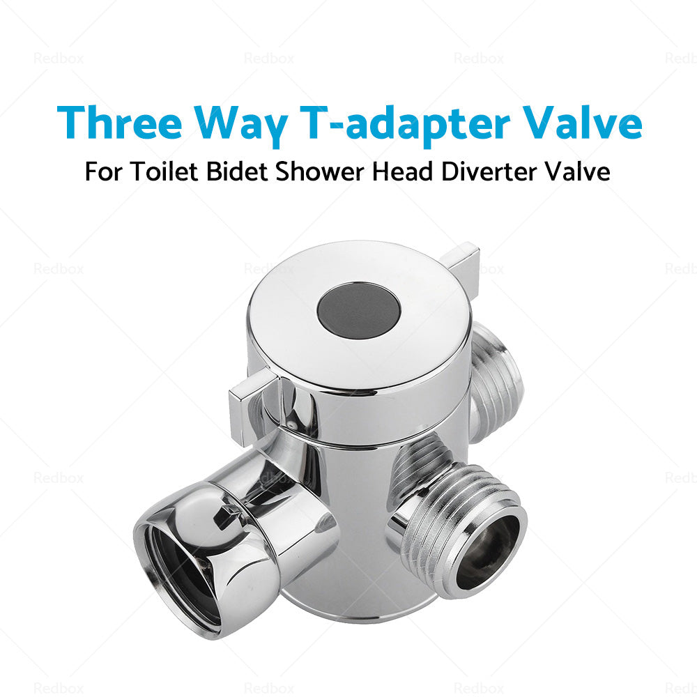 1 2 in Three Way T-adapter Valve For Toilet Bidet Shower Head Diverter Valve