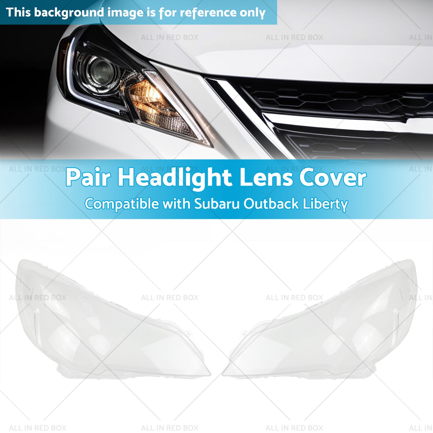 2x Headlight Lens Cover Replacement Suitable for Subaru Outback Liberty 10-14