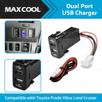 Dual USB Socket Audio Charger Suitable For Toyota Hilux Prado Land Cruiser