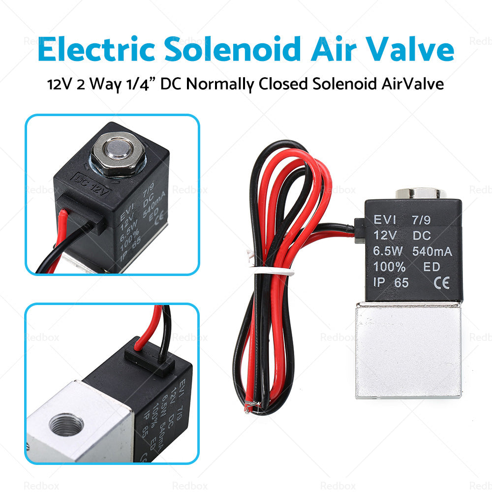 12V 2 Way 1 or 4 inch  DC Electric Solenoid Air Valve Normally Closed Solenoid AirValve