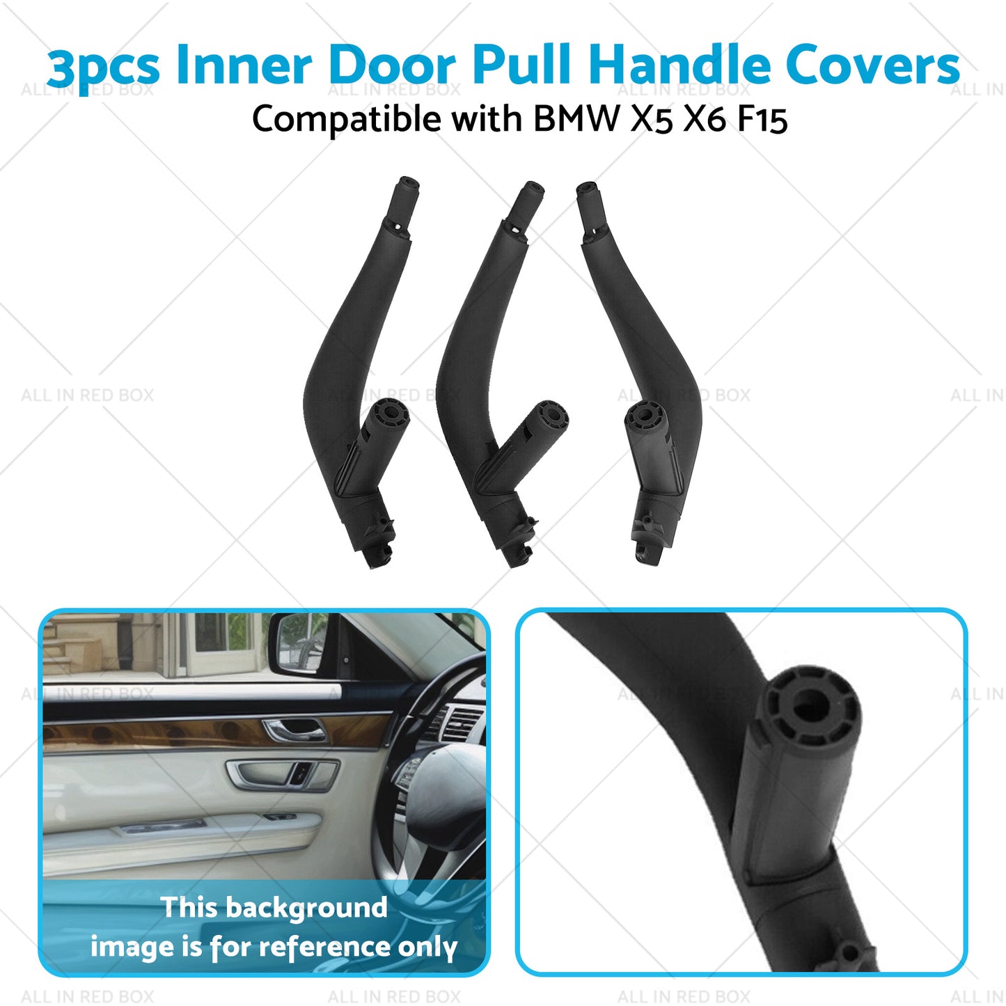 3x Inner Door Pull Handle Covers Suitable for BMW X5 X6 F15 F16 F85