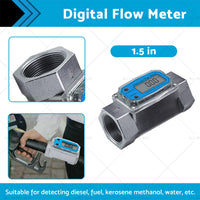 1. 5 inch Turbine Digital Diesel Water Fuel Flow Meter Oval Gear Flow Gauge