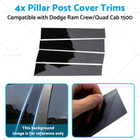 4x Black Pillar Post Cover Trims Suitablefor Dodge Ram Crew or Quad Cab 1500 09-18