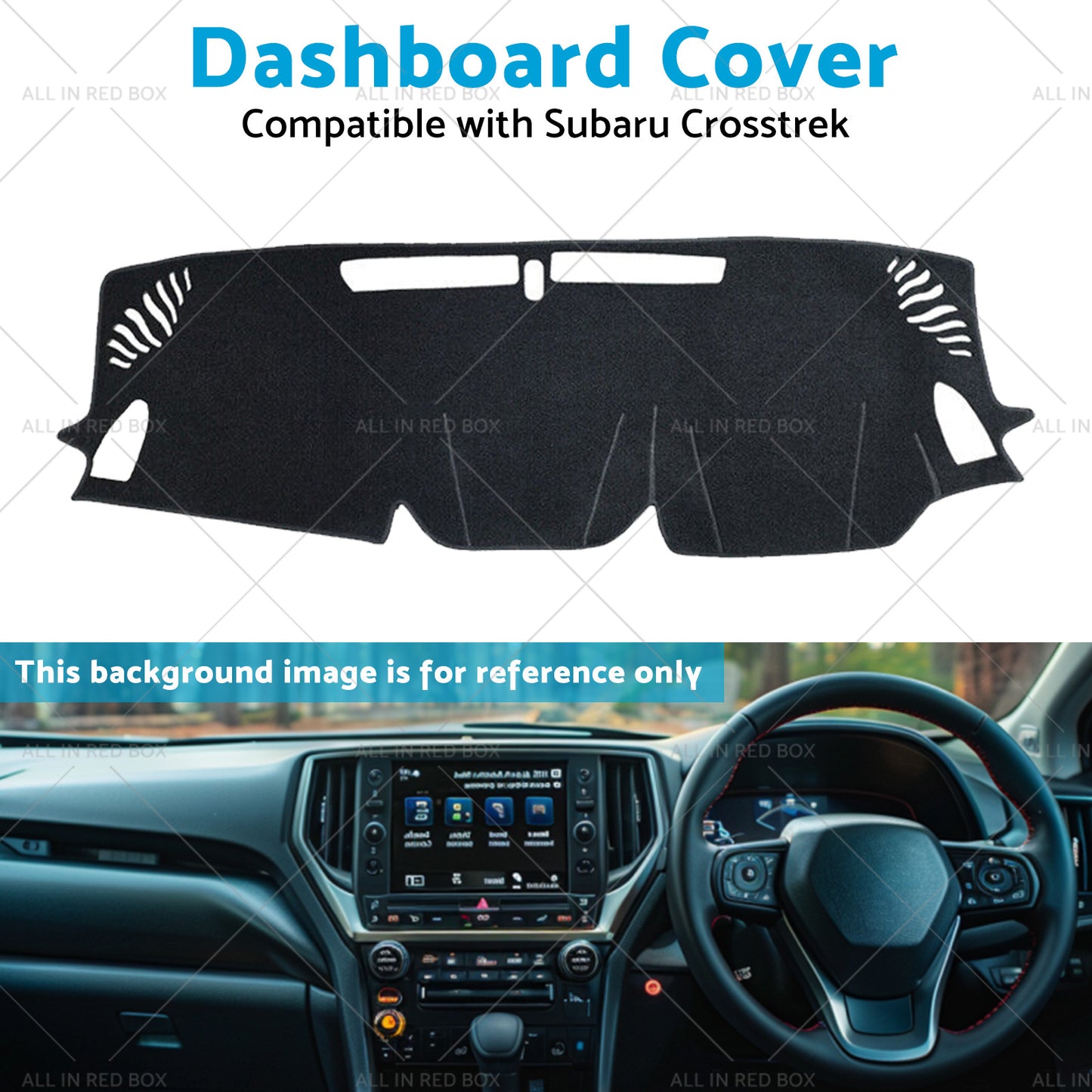 Non-Slip Dash Mat Suitable For Subaru Crosstrek 2023 2024 Dashboard Cover Black