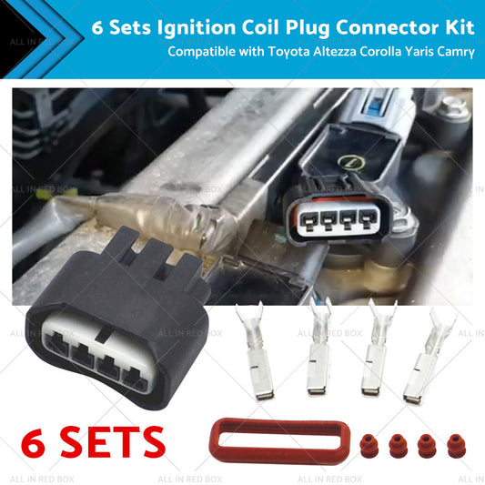 90980-11885 6 SETS Ignition Coil Plug Connector Kit Suitable For Toyota Yari