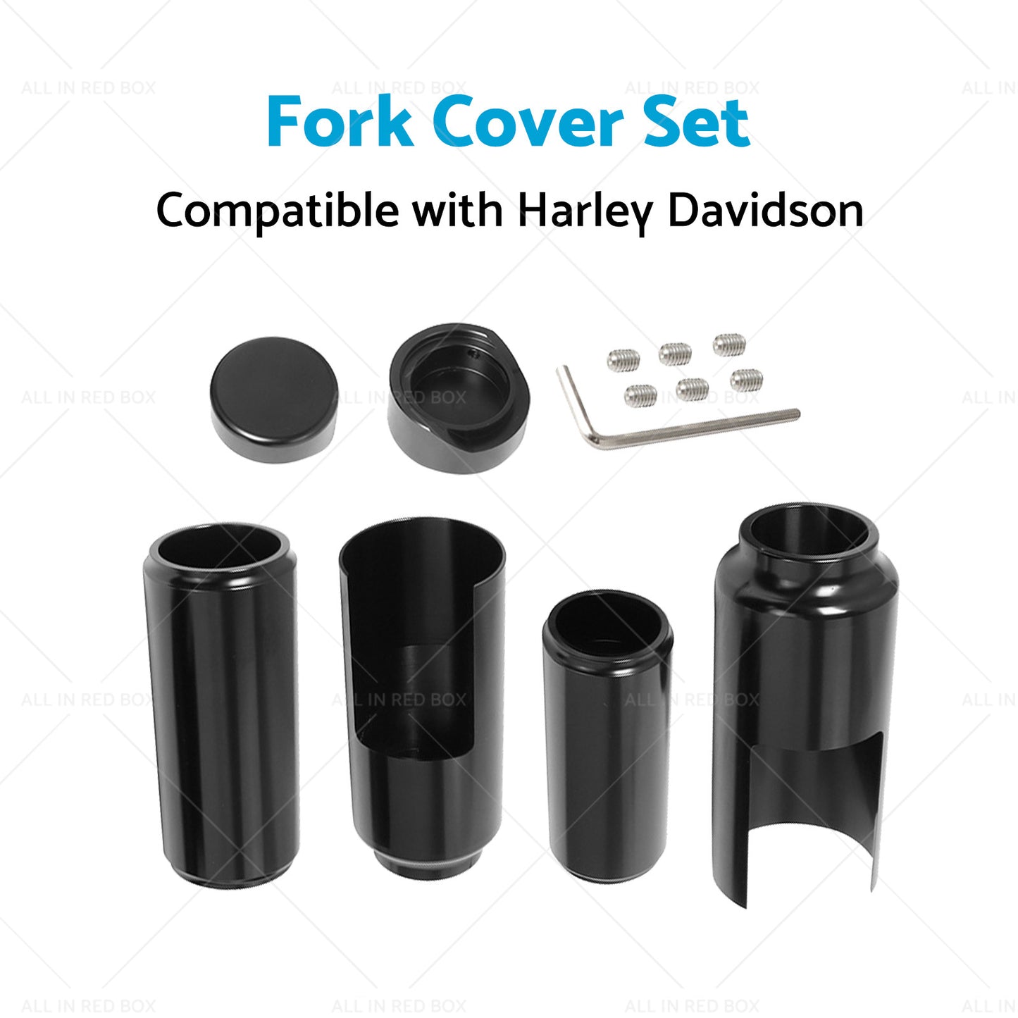 Black Fork Cover Set For Harley Softail M8 Street Bob 2018-2022 Full