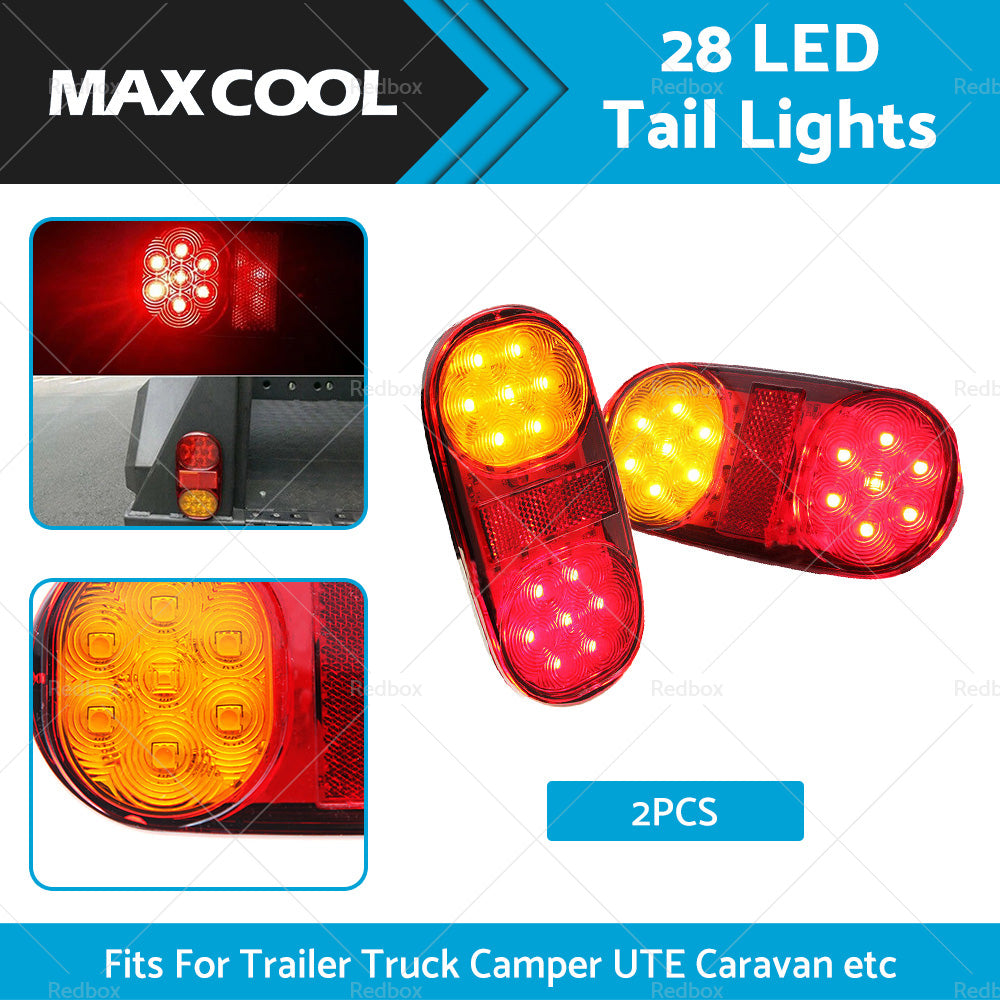 2x Trailer Lights 28 LED Tail Light Truck Camper UTE Caravan 4WD Stop Indicator